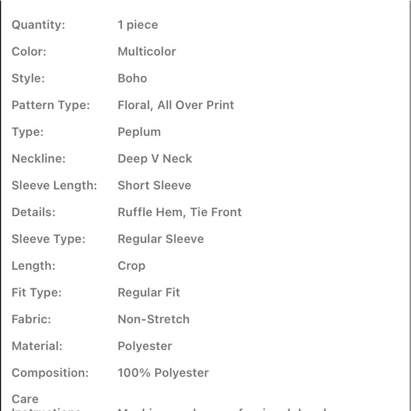 ALLOVER FLORAL PRINT KNOT FRONT PEPLUM BLOUSE - Picture 8 of 8